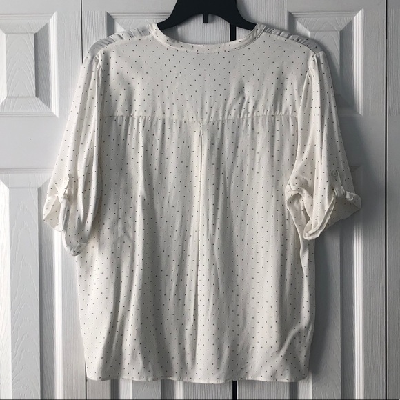 Elle Split V-Neck Polka Dot Blouse XXL - Picture 2 of 11